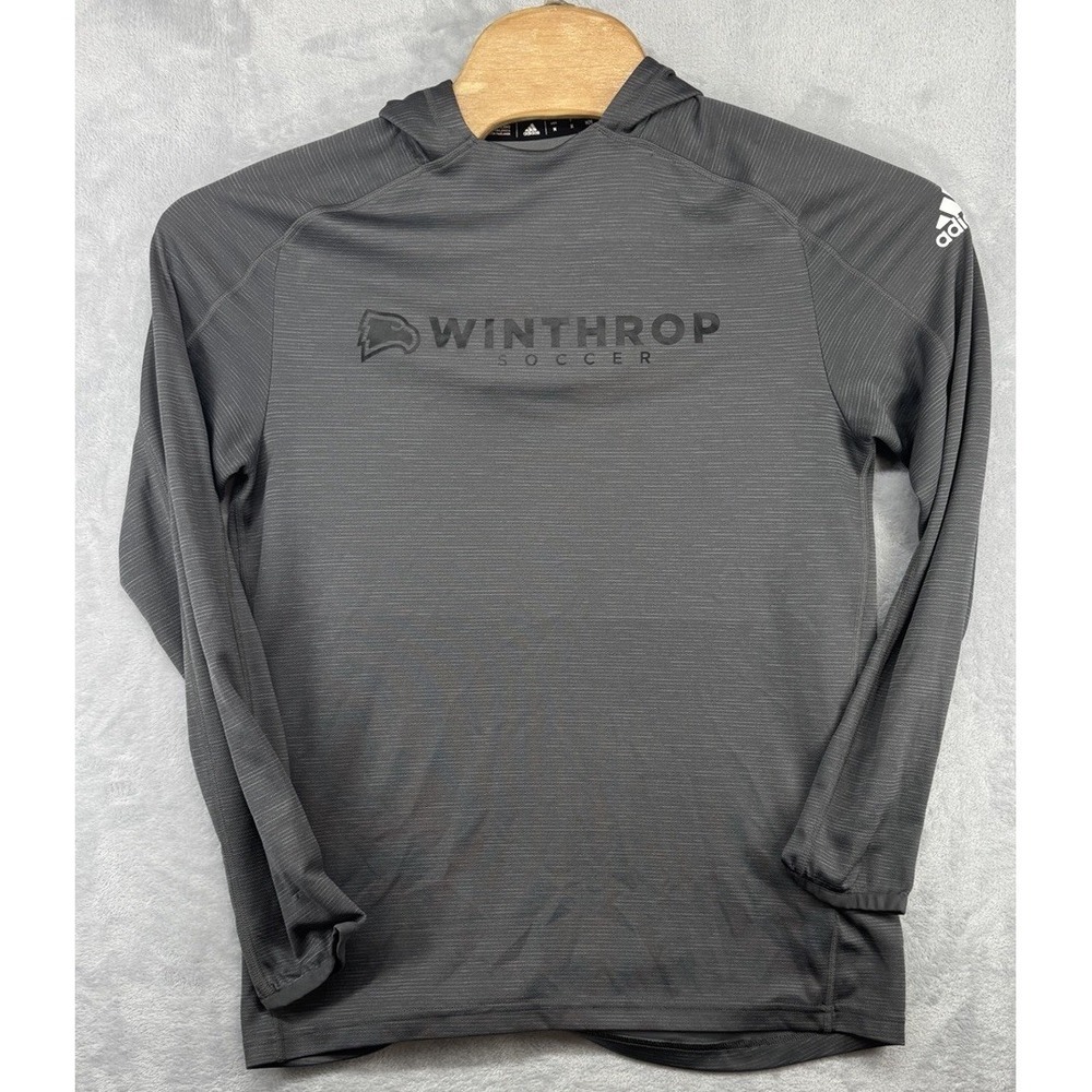 Adidas Aeroready Winthrop Eagles Team Issued Gray Hoodie Men's Size M